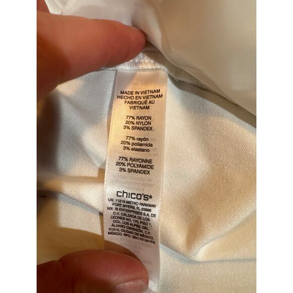 Chico's Perfect Slim Strech in Alabaster Women's Size 3 - Picture 8 of 12